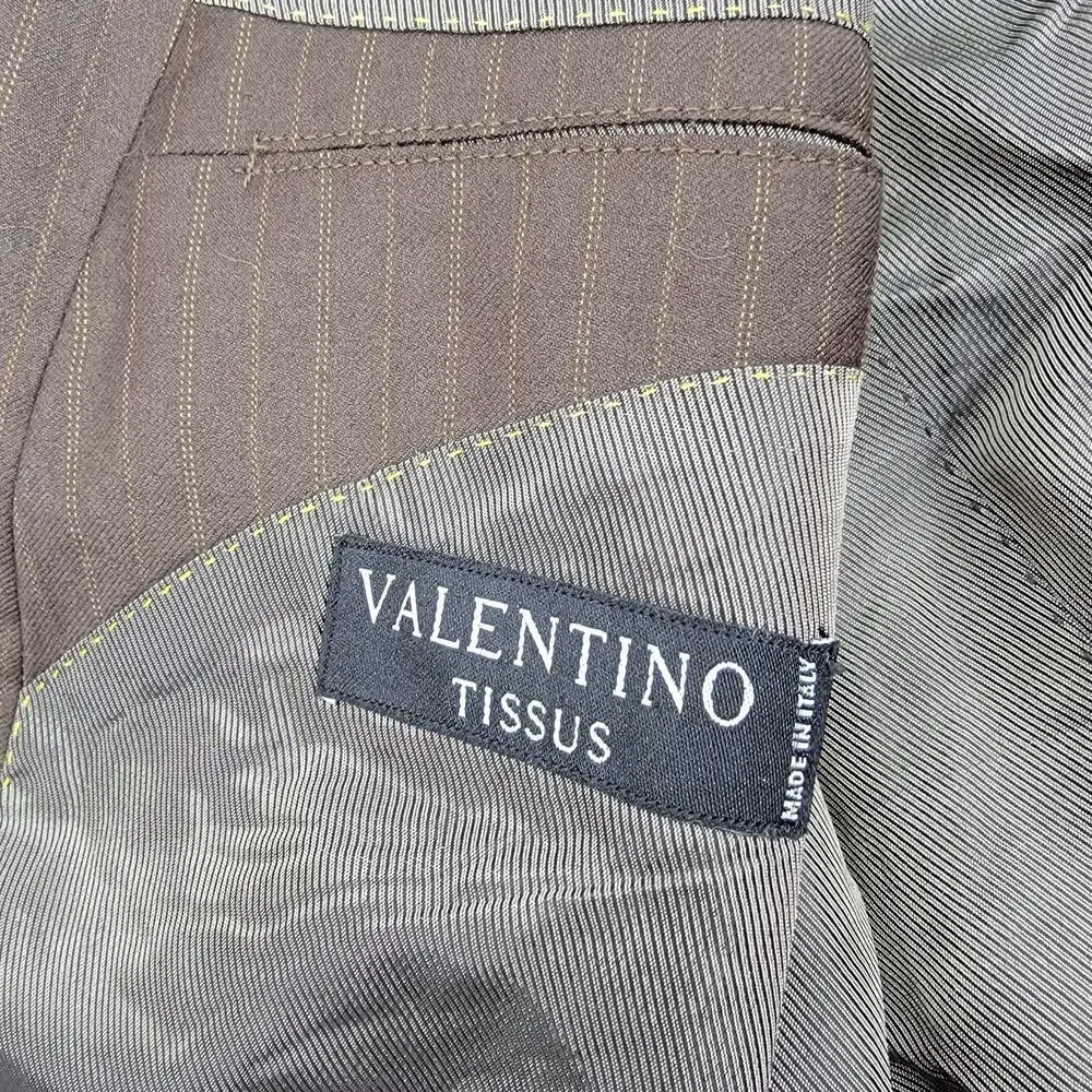 Valentino Wool Blazer Brown Striped From Cadini Italy Size 44R